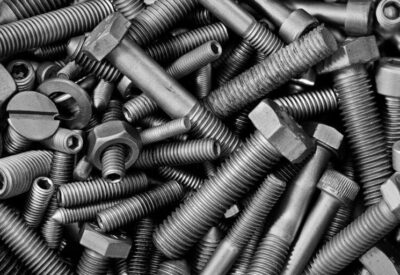 metal nuts, screws, and bolts