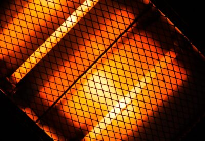 Close up of a heating panels inside a heater