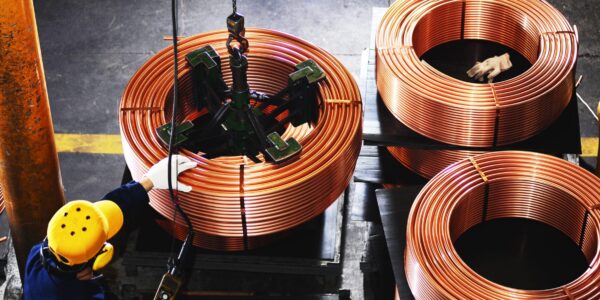 Large copper wire spools