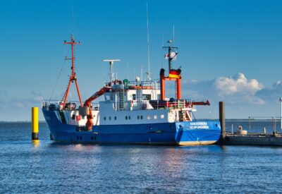 Large ship at dock